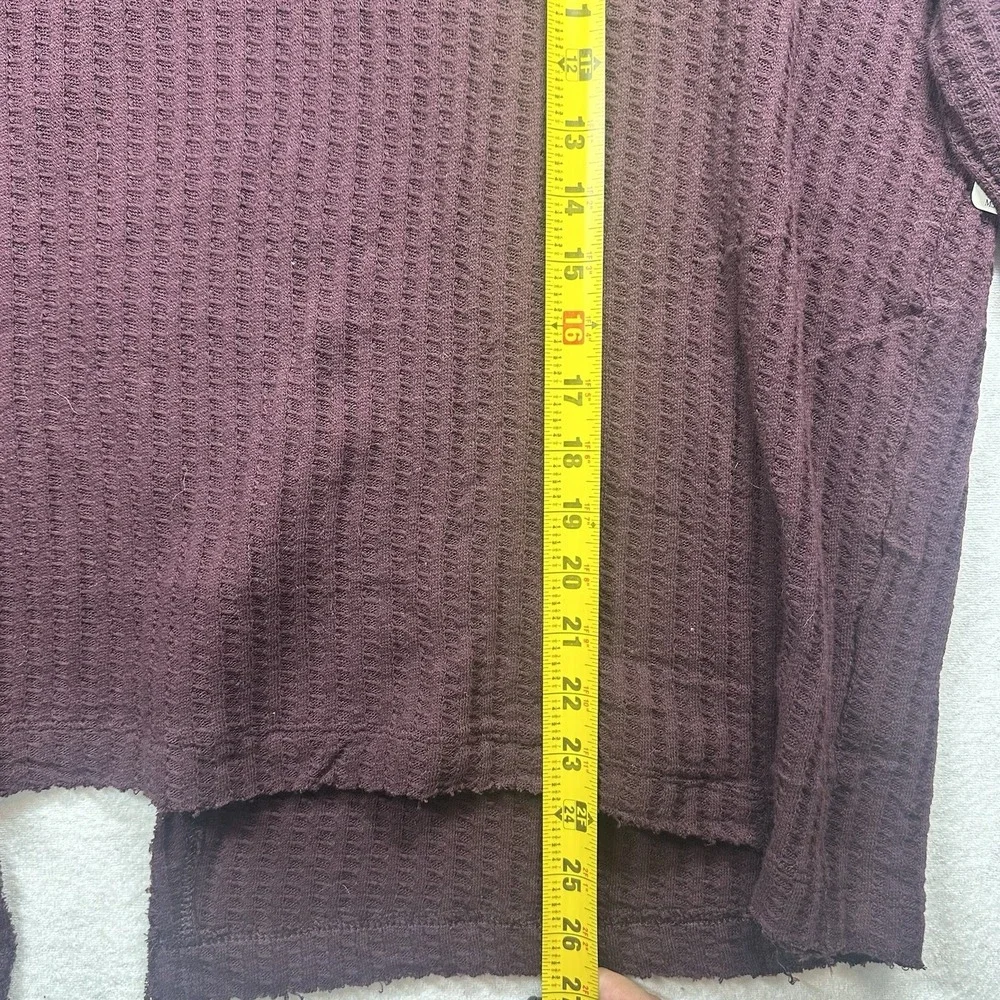 NWT Free People Juicy‎ Thermal Cowl Neck Top Burgundy Long Sleeve Boho Women's M
